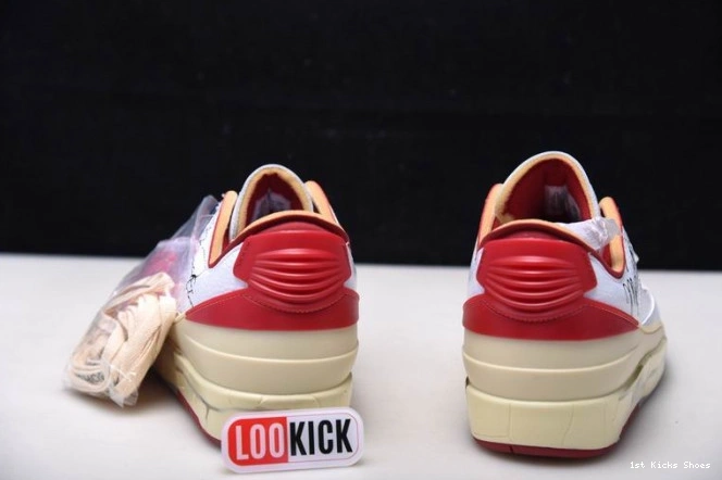 1st Kicks Shoes White SP Low DJ4375-106 Off-White Jordan Red Retro 2 0823